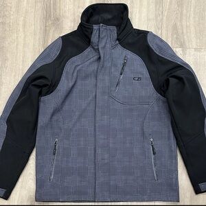 CB Sports Gray Geometrical Pattern Winter Skiing Hiking Jacket Men’s Medium